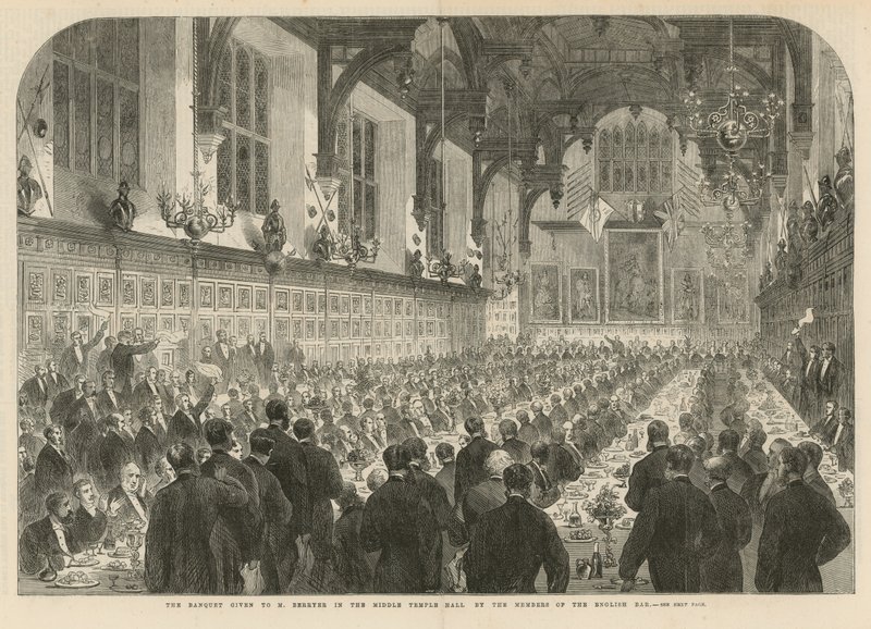 Il banchetto dato a M. Berryer nella Middle Temple Hall da English School