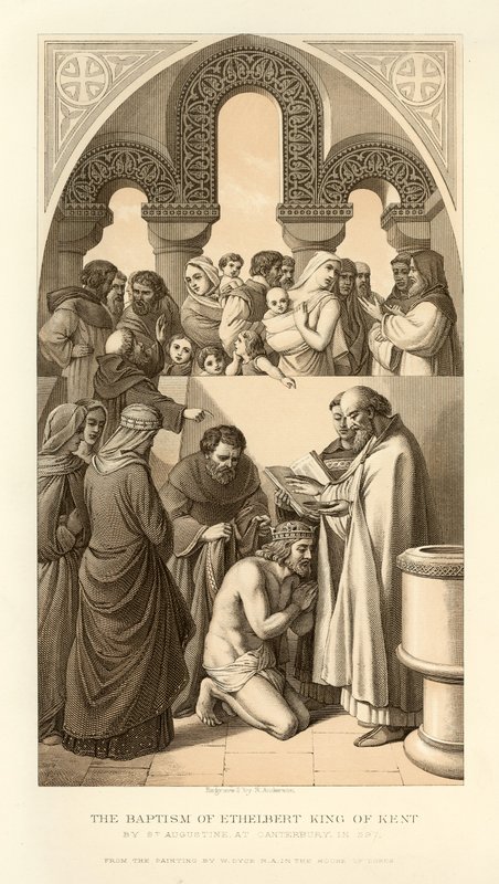 Il battesimo di Ethelbert Re del Kent da English School