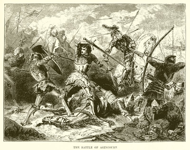La battaglia di Azincourt da English School