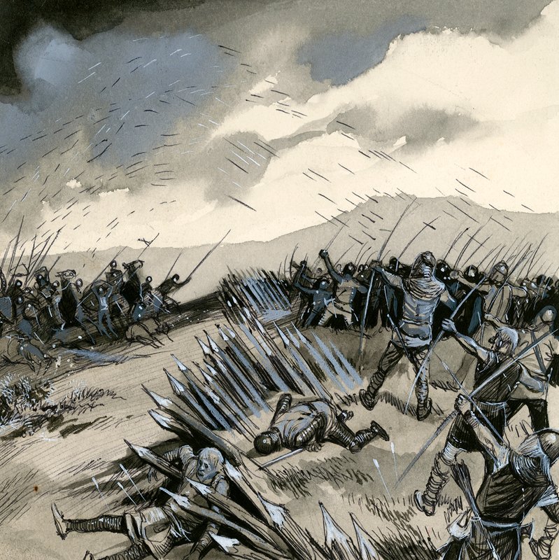 La battaglia di Crecy, dove gli arcieri inglesi distrussero la cavalleria francese da English School