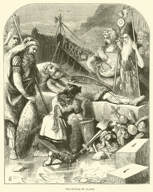 La sepoltura di Alarico (incisione) da English School