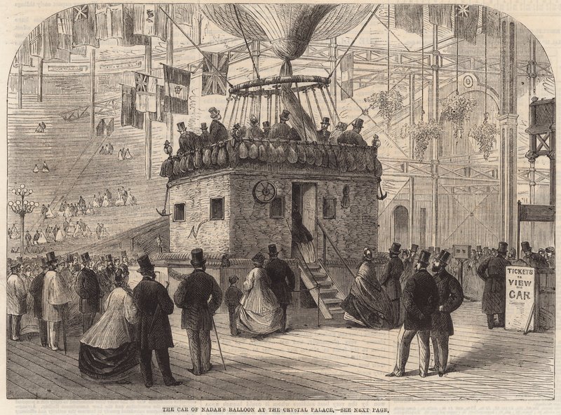 La carrozza del pallone di Nadar al Crystal Palace da English School