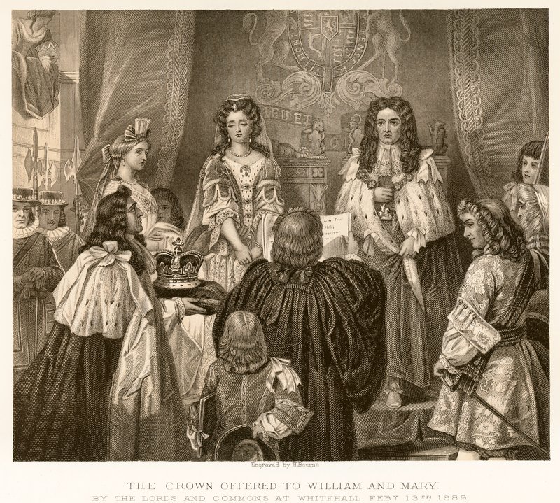 La corona offerta a Guglielmo e Maria da English School