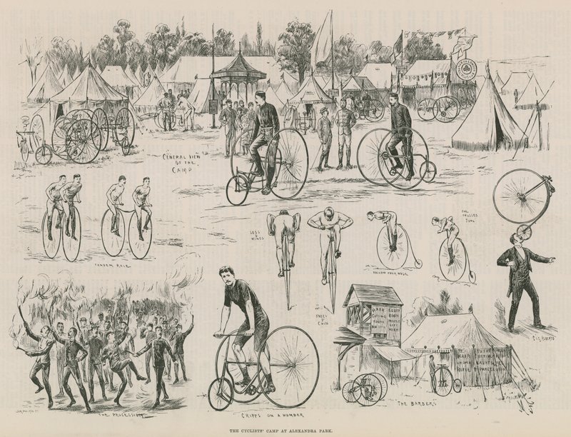 Il campo dei ciclisti ad Alexandra Park da English School