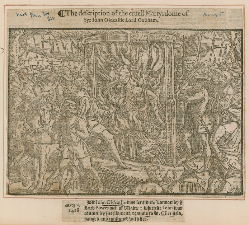 Descrizione del crudele martirio di Sir John Oldcastle Lord Cobham da English School