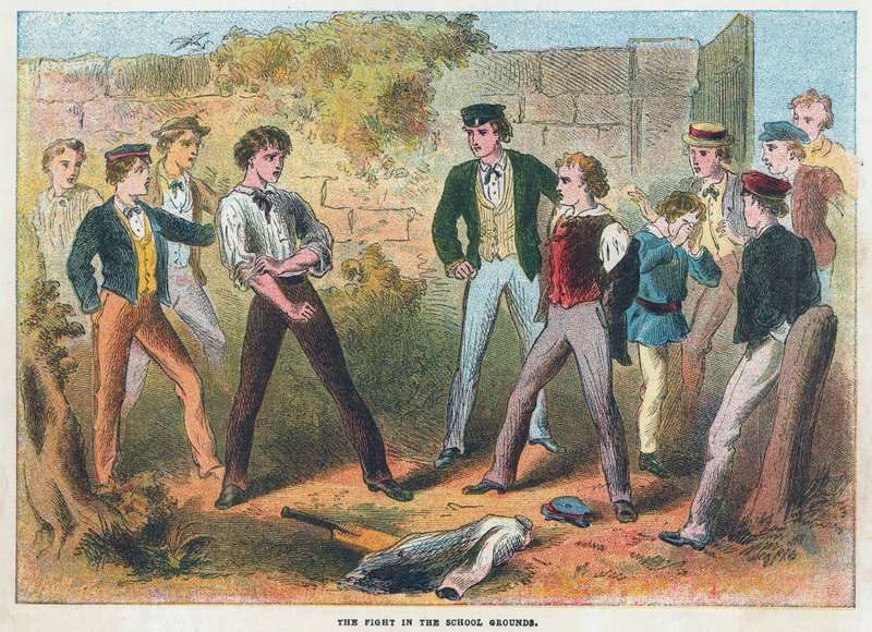La lotta nel cortile della scuola da English School