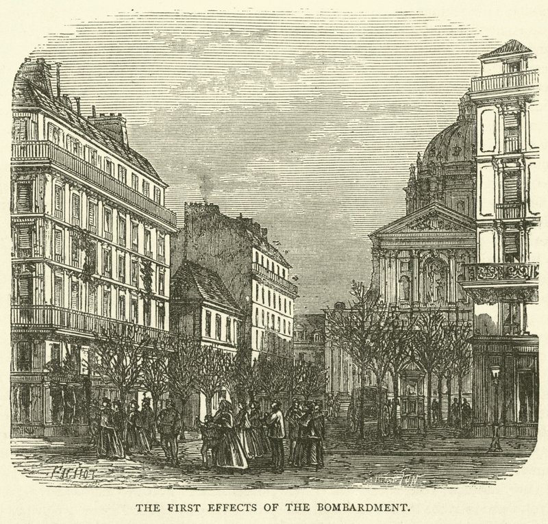 I primi effetti del bombardamento, novembre 1870 da English School