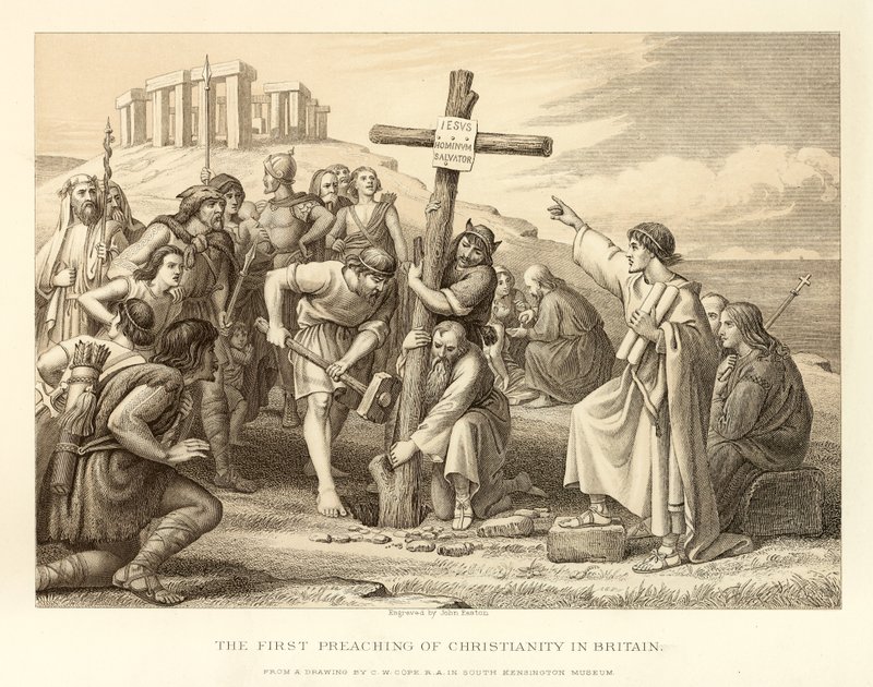 La prima predicazione del Cristianesimo in Britannia da English School