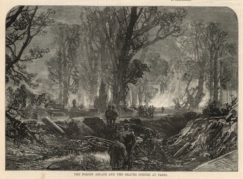 La foresta in fiamme e le tombe aperte a Parigi da English School