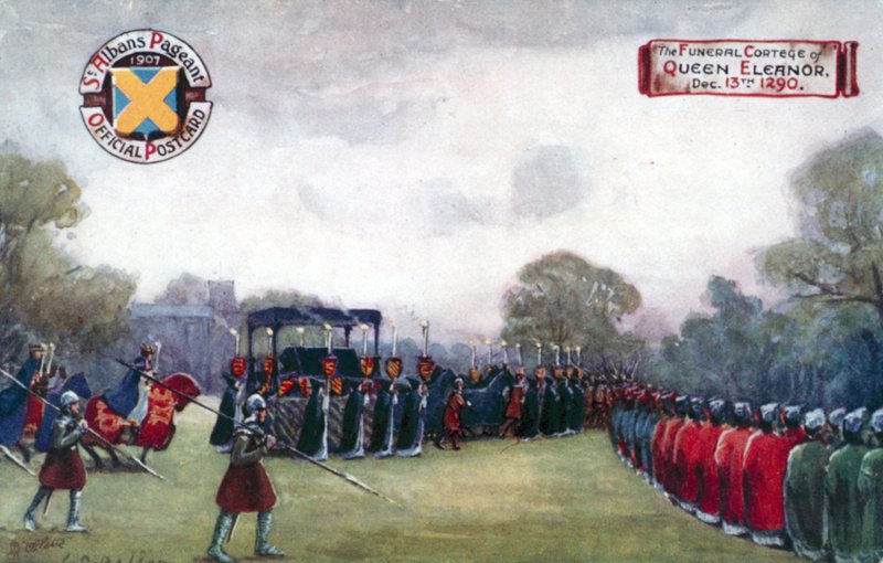Il corteo funebre della Regina Eleonora, 13 dicembre 1290 da English School