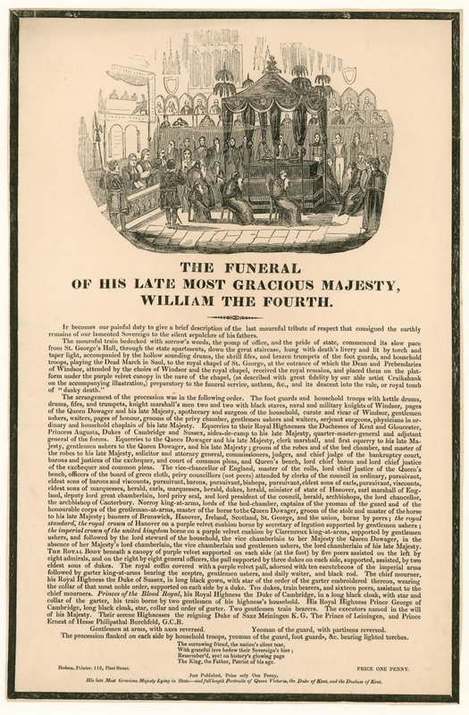 Il funerale del Re Guglielmo IV da English School