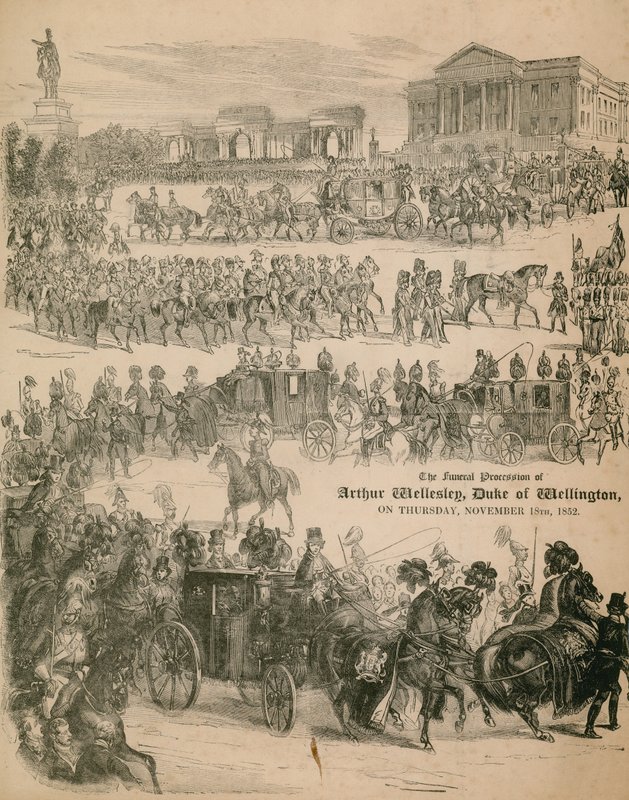 Il corteo funebre di Arthur Wellesley, il Duca di Wellington, il 18 novembre 1852 da English School