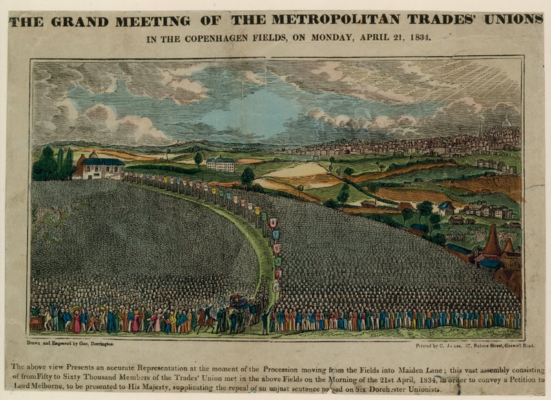 Il grande incontro dei sindacati metropolitani nei campi di Copenaghen, 21 aprile 1834 da English School
