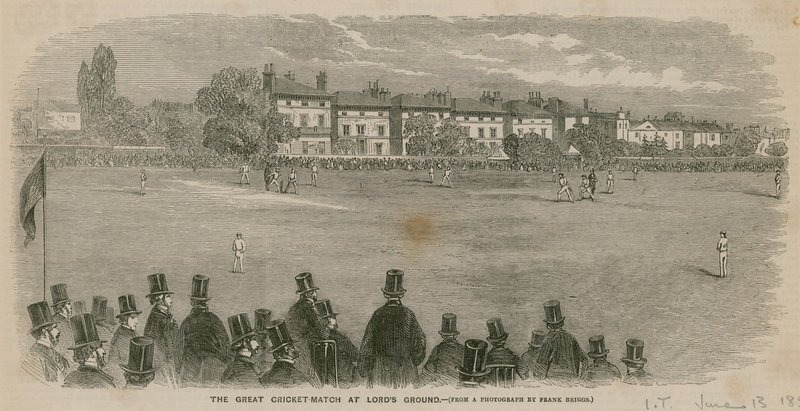 La grande partita di cricket al Lords Ground da English School
