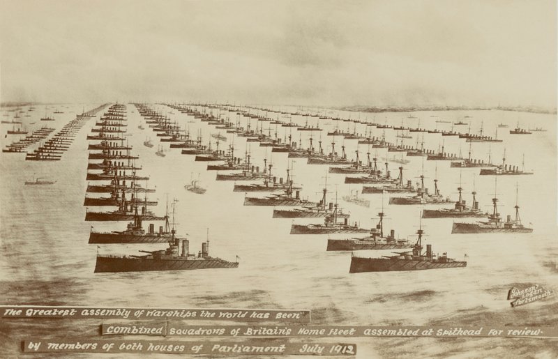 La più grande assemblea di navi da guerra che il mondo abbia mai visto (litografia) da English School