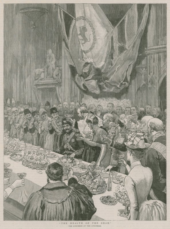 La salute dello Scià; Il pranzo al Guildhall, Londra da English School