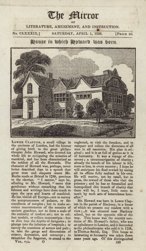 La casa in cui è nato John Howard da English School