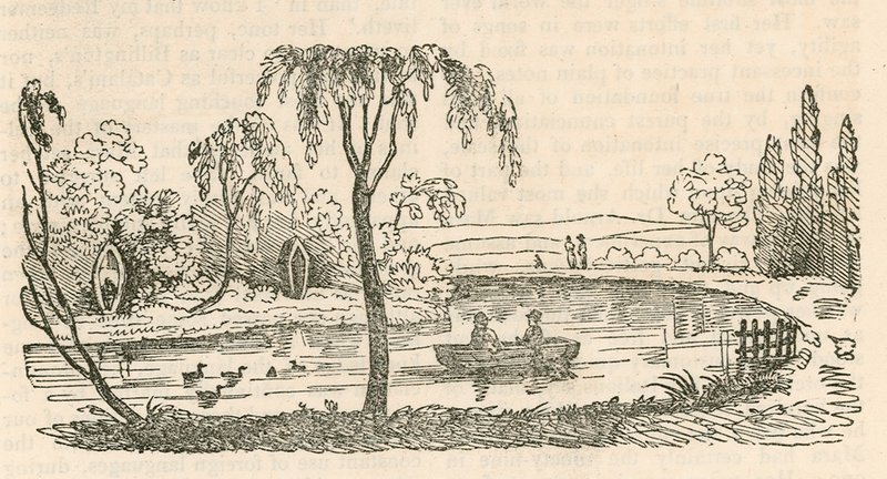 Il lago presso la Casa di Hornsey Wood, Londra da English School