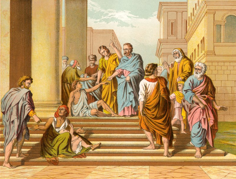 Il paralitico guarito da Pietro e Giovanni da English School
