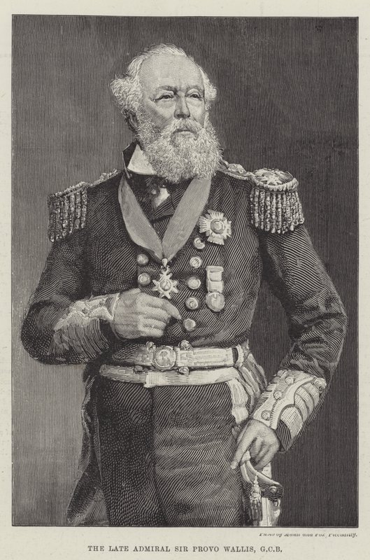 Il defunto Ammiraglio Sir Provo Wallis, GCB (incisione) da English School