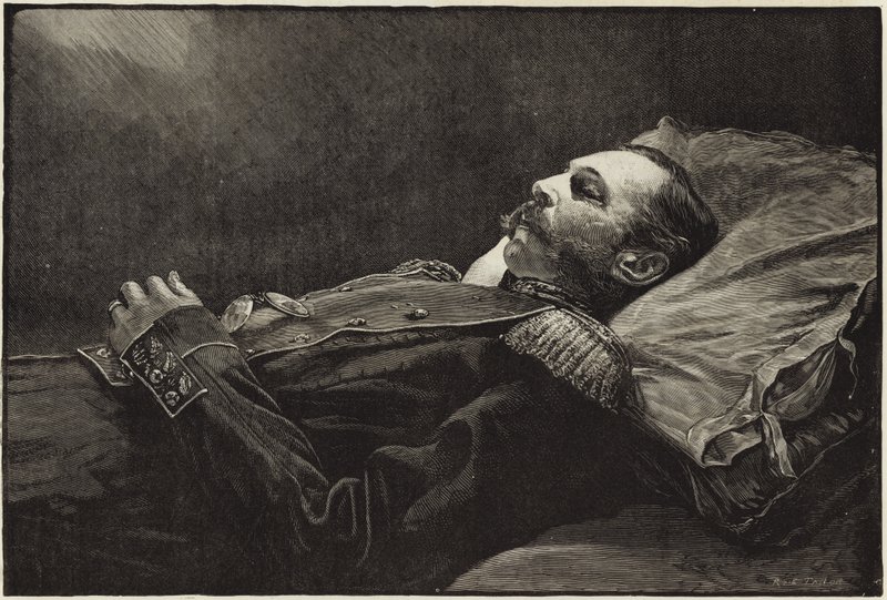 Il defunto Imperatore Alessandro II di Russia dopo la morte da English School