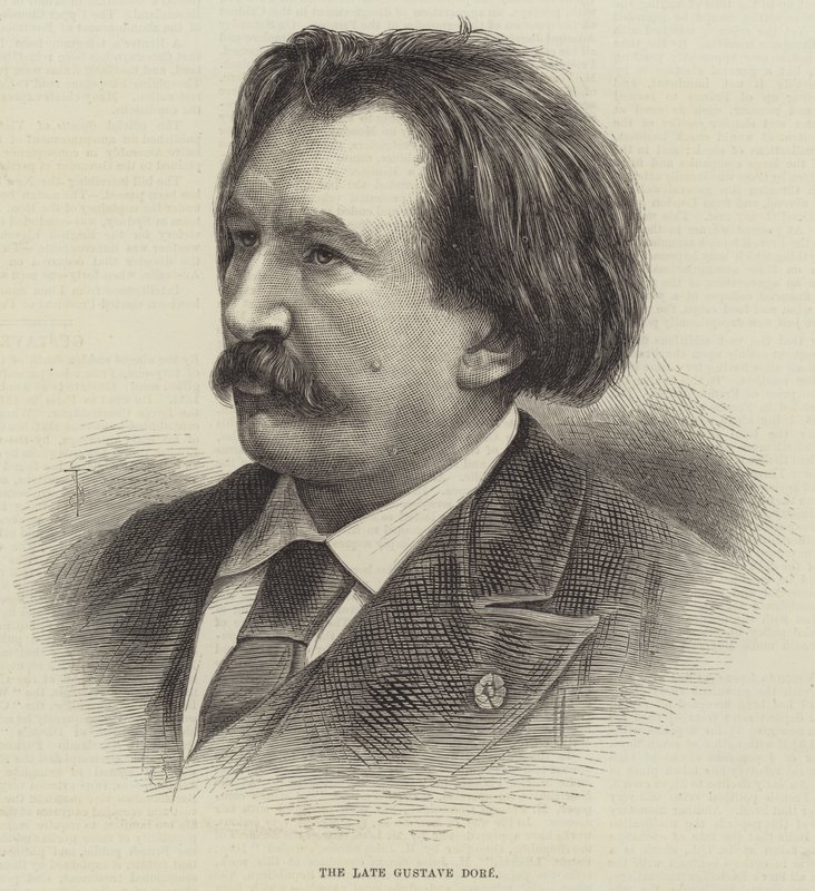 Il defunto Gustave Doré (incisione) da English School