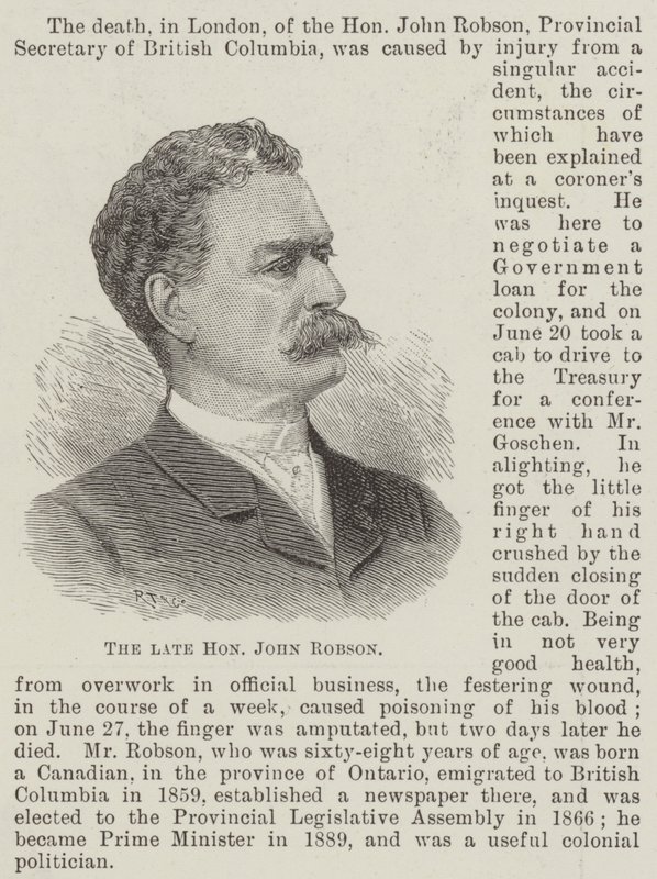 Il defunto onorevole John Robson da English School