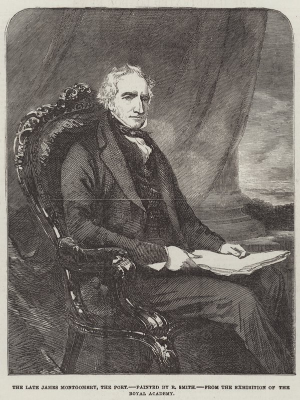 Il defunto James Montgomery, il poeta (incisione) da English School