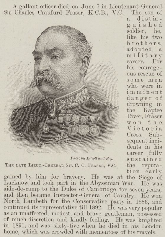 Il defunto tenente generale Sir C C Fraser, VC da English School
