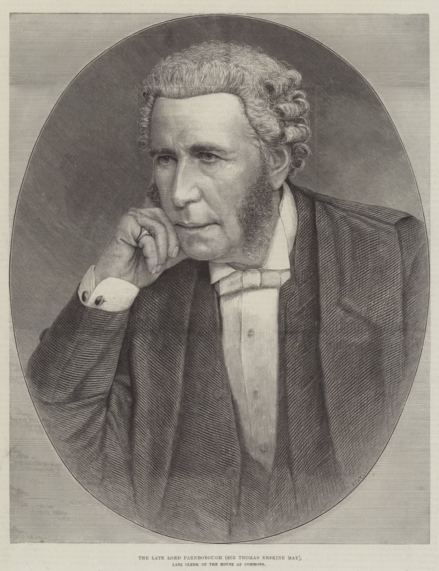 Il defunto Lord Farnborough (Sir Thomas Erskine May), ex Segretario della Camera dei Comuni da English School
