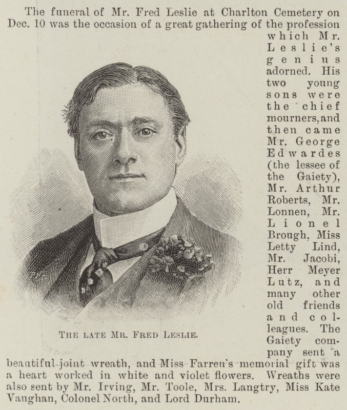 Il defunto signor Fred Leslie da English School