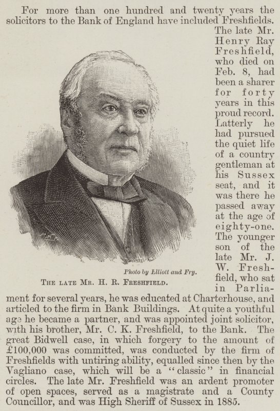 Il defunto signor H R Freshfield da English School