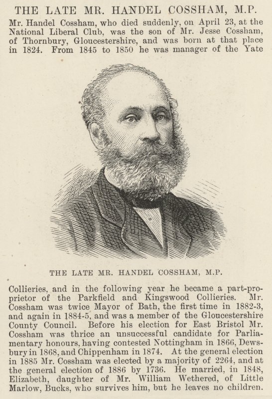 Il defunto Signor Handel Cossham, MP (incisione) da English School