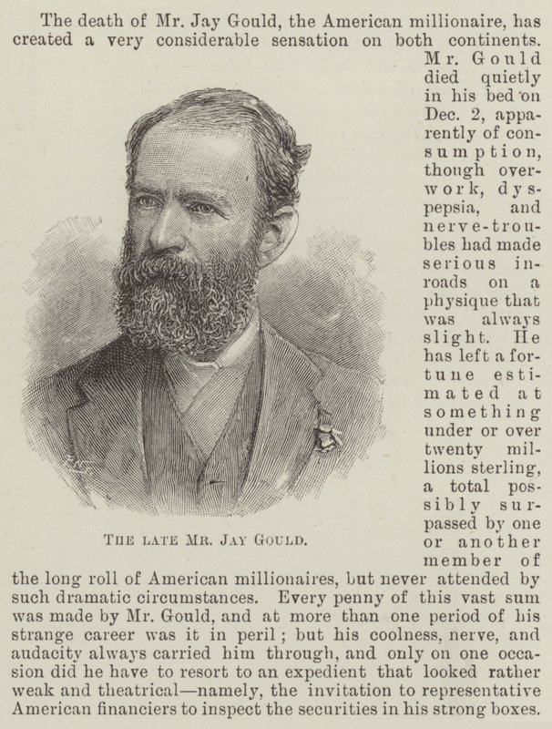 Il defunto signor Jay Gould da English School