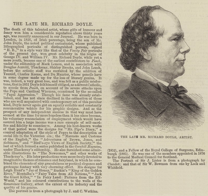 Il defunto signor Richard Doyle, artista da English School