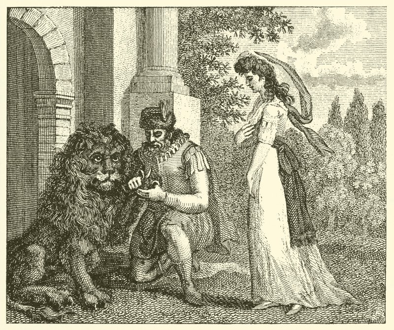 Il leone innamorato (incisione) da English School