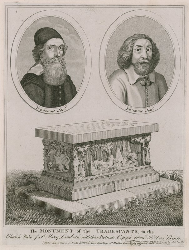 Il monumento dei Tradescants nel cimitero della chiesa di St Mary, Lambeth da English School
