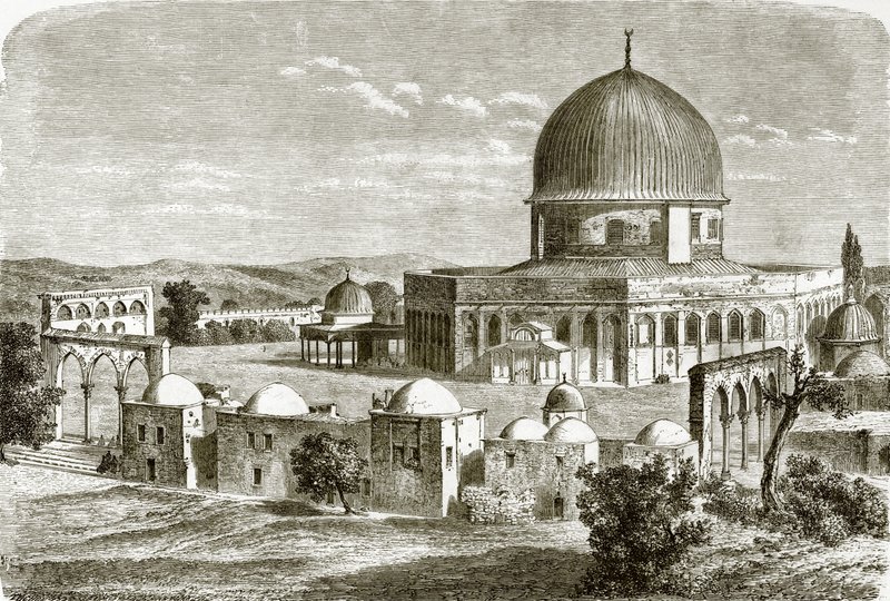 La moschea di Omar - sito del tempio a Gerusalemme da English School