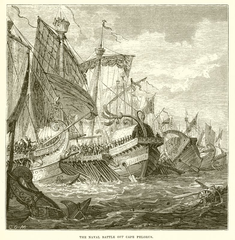 La battaglia navale al largo di Capo Peloro da English School