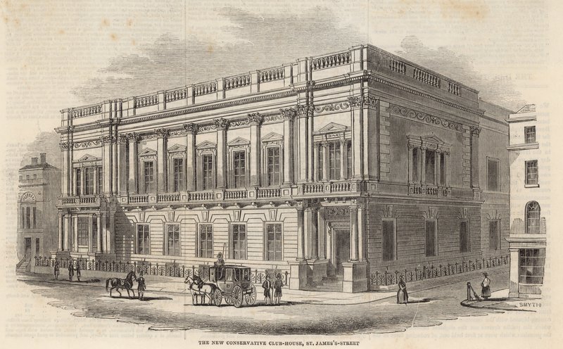 La nuova Conservative Club House, St Jamess Street, Londra da English School