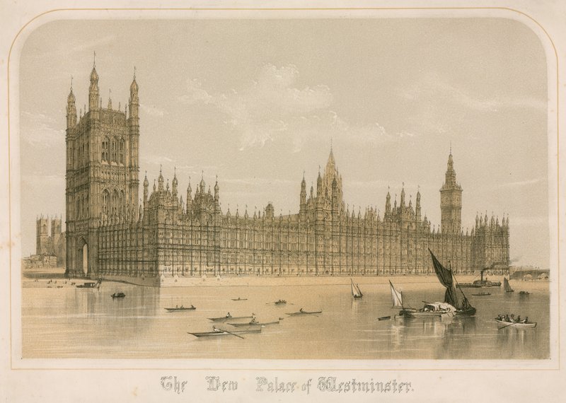 Il nuovo Palazzo di Westminster, Londra da English School