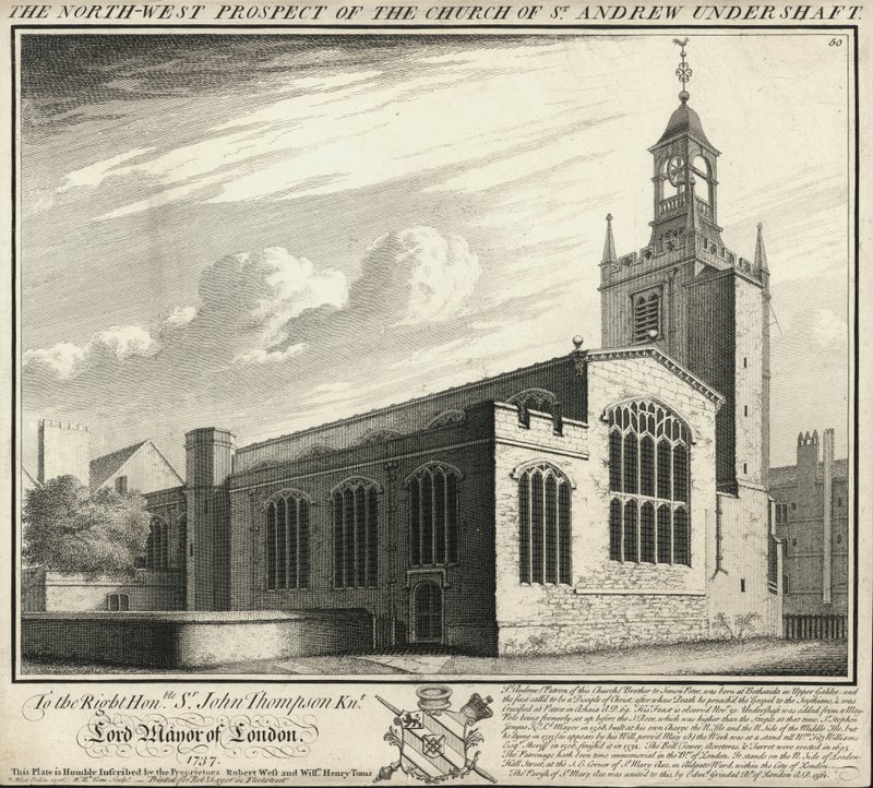 Il prospetto nord-ovest della chiesa di St Andrew Under Shaft da English School