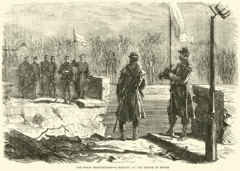 Le negoziazioni di pace, un incontro al Ponte di Sevres, ottobre 1870 da English School