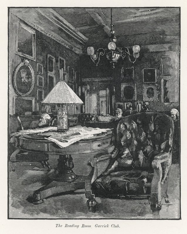 La sala di lettura del Garrick Club da English School