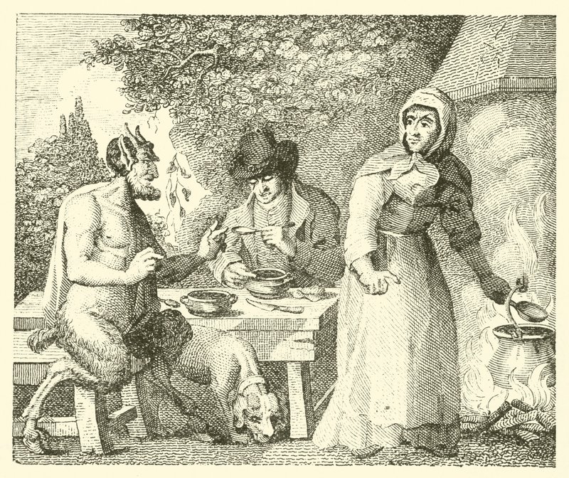 Il satiro e il viaggiatore (incisione) da English School
