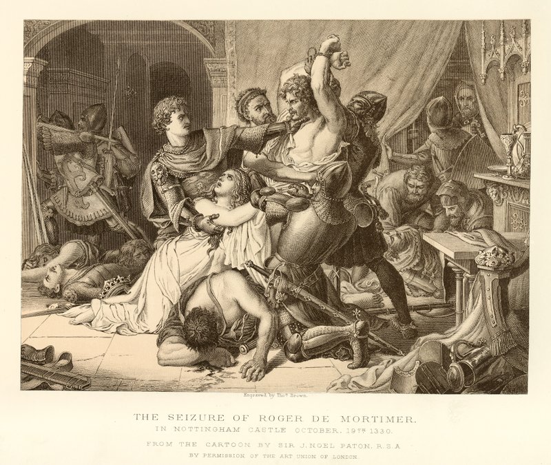 La cattura di Roger De Mortimer da English School