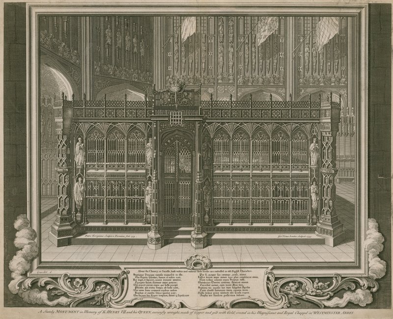 Il maestoso monumento in memoria di Re Enrico VII e della sua Regina da English School