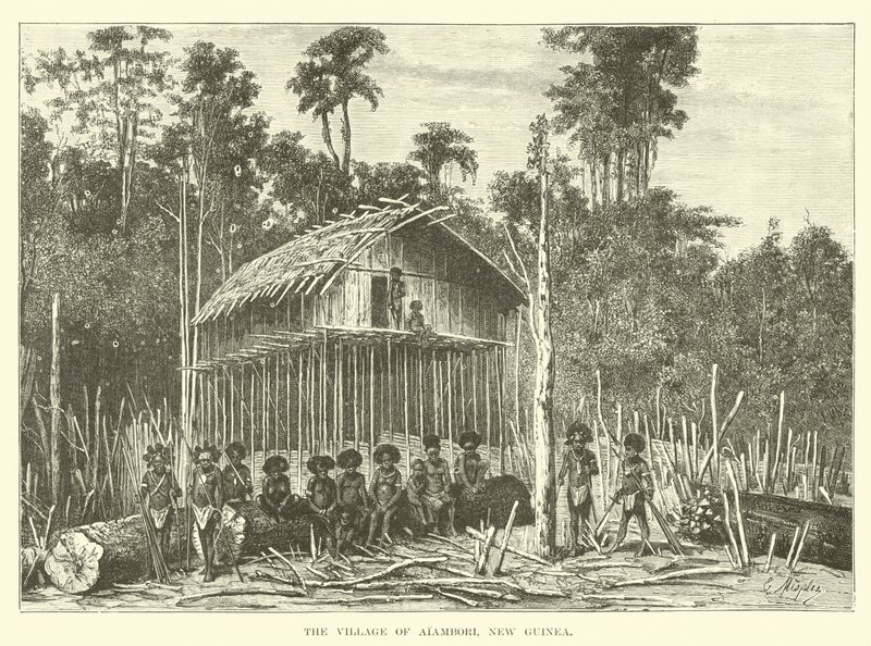 Il villaggio di Alambori, Nuova Guinea da English School