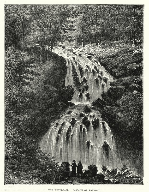 La cascata, Cascata di Faymont (incisione) da English School