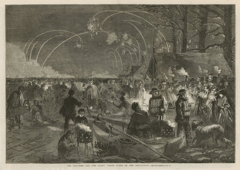 Il tempo e i parchi: scena notturna sulla Serpentine da English School